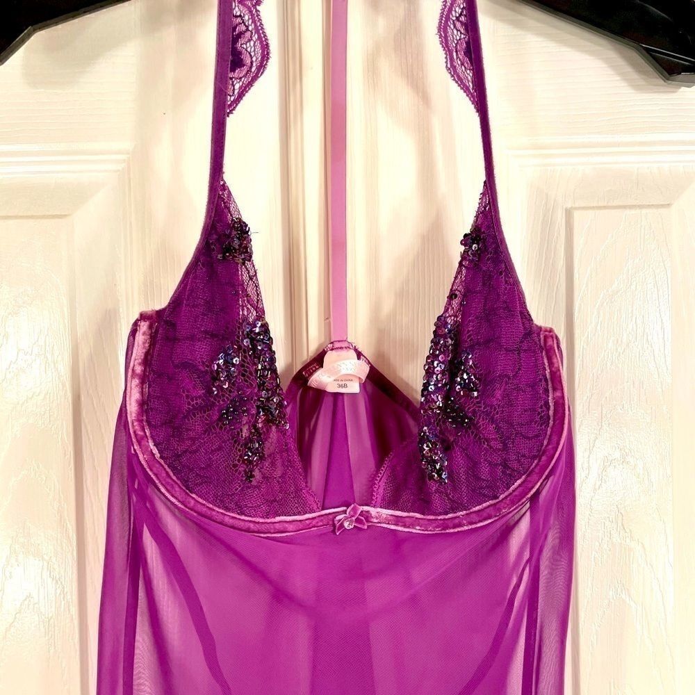 VS PURPLE RACERBACK BABY DOLL 36B VERY SEXY COLLEC
